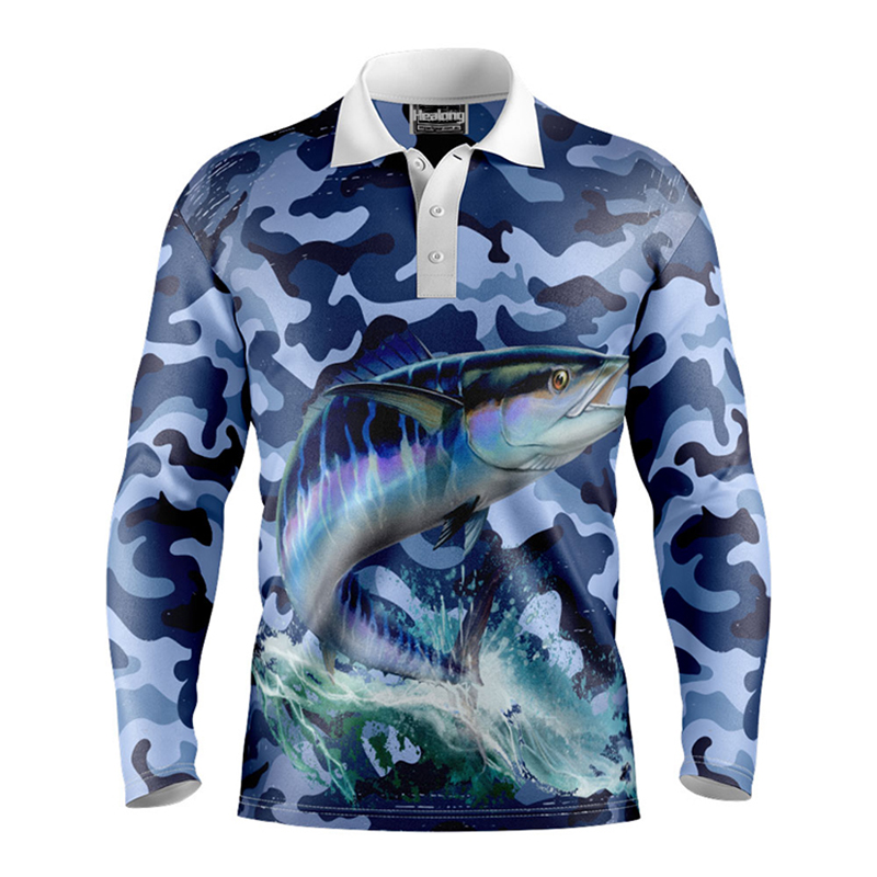 Source Healong Free Design Custom Sublimation Wholesale Plain Sport Fishing  Jersey Shirt Clothing Apparel on m.