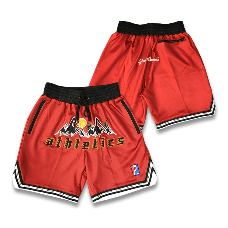 Custom Sublimation&embroidered Zippered Basketball Shorts