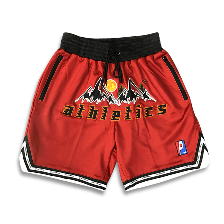 Custom Sublimation&embroidered Zippered Basketball Shorts