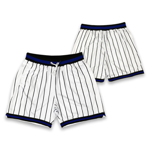 customizable white stripes street basketball mesh shorts