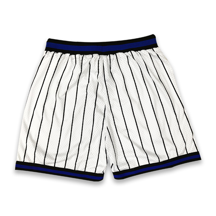 customizable white stripes street basketball mesh shorts