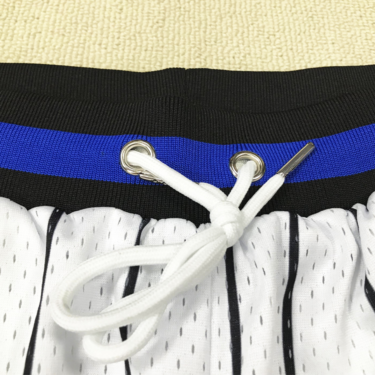 customizable white stripes street basketball mesh shorts