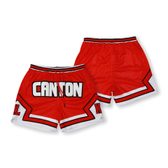 Custom Sublimated Embroidered Logo Polyester Mesh Basketball Shorts