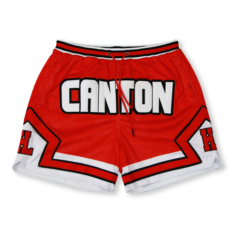 Custom Sublimated Embroidered Logo Polyester Mesh Basketball Shorts