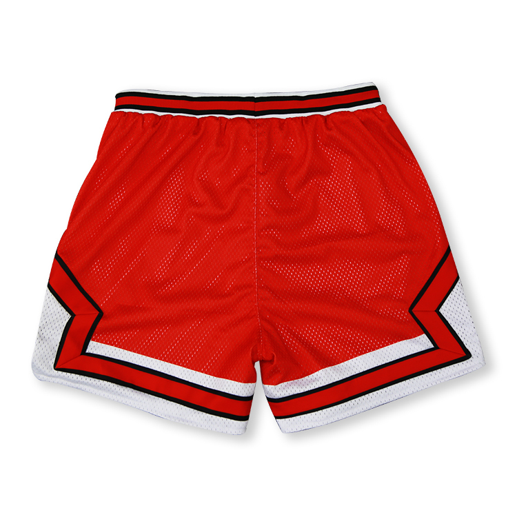 Custom Sublimated Embroidered Logo Polyester Mesh Basketball Shorts