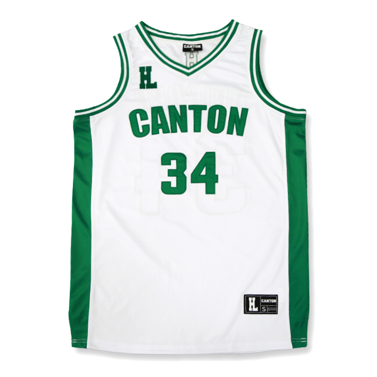 customizable white basketball uniform with embroidered logo