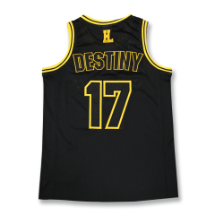 customizable black mesh basketball jersey with embroidered logo