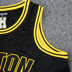 customizable black mesh basketball jersey with embroidered logo