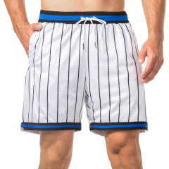 Custom Sublimated Embroidered Logo Polyester Mesh Basketball Shorts