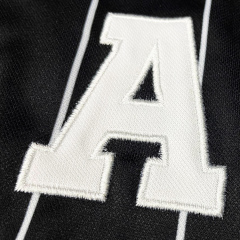 Black Stripe Embroidery Baseball Jersey Custom