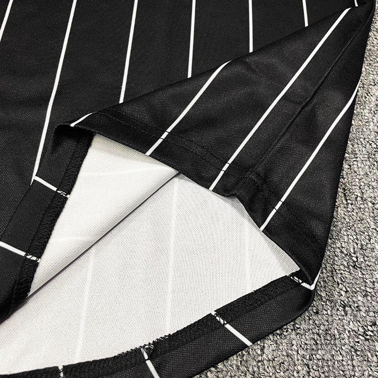 Black Stripe Embroidery Baseball Jersey Custom