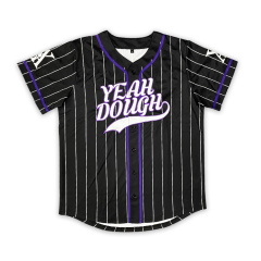 Black Stripe Embroidery Baseball Jersey Custom