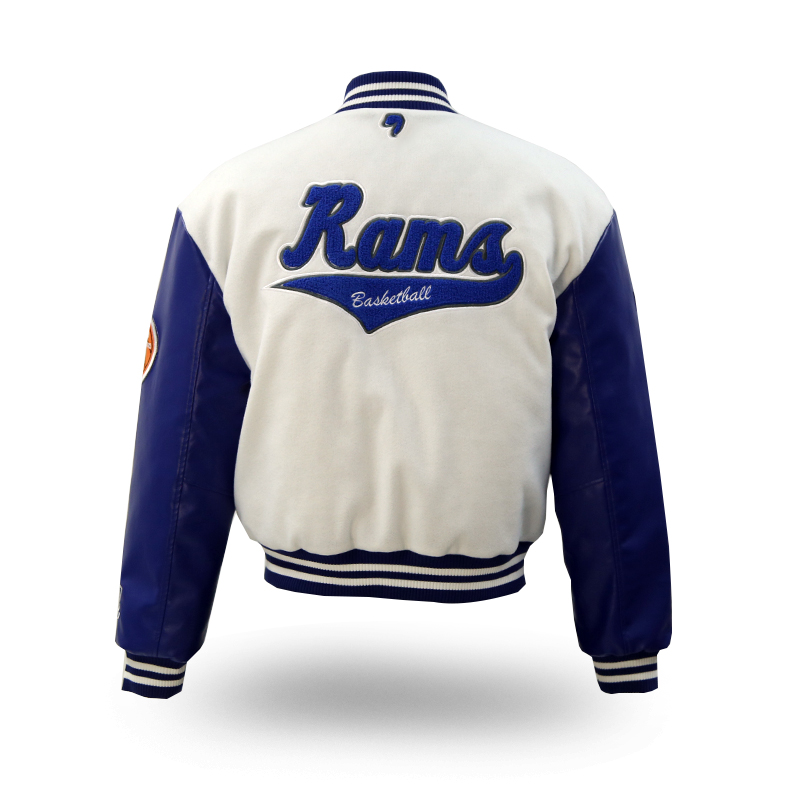 White Embroidered Baseball Jacket Patch Baseball Jacket