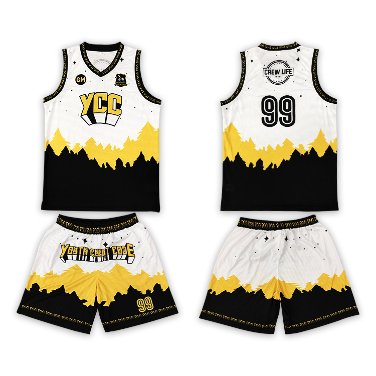 Customizable Black Sublimated Basketball Jersey Set