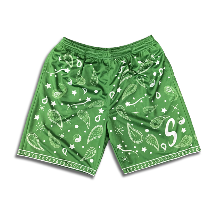 Custom Sublimated Black/Green/Blue Active Basketball Street shorts