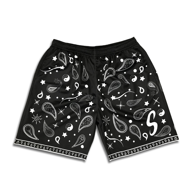 Custom Sublimated Black/Green/Blue Active Basketball Street shorts