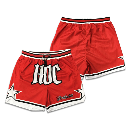 Custom Sublimated Red/Blue/Black/Yellow Active Basketball Street Shorts
