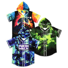 Custom Patch Embroidery Baseball Jersey With Hoodie