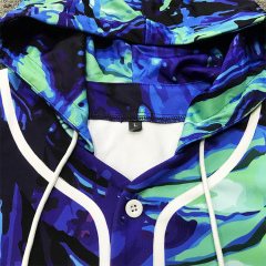 Custom Patch Embroidery Baseball Jersey With Hoodie
