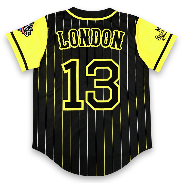 Custom Black Embroidery Pinstripe Baseball Uniform