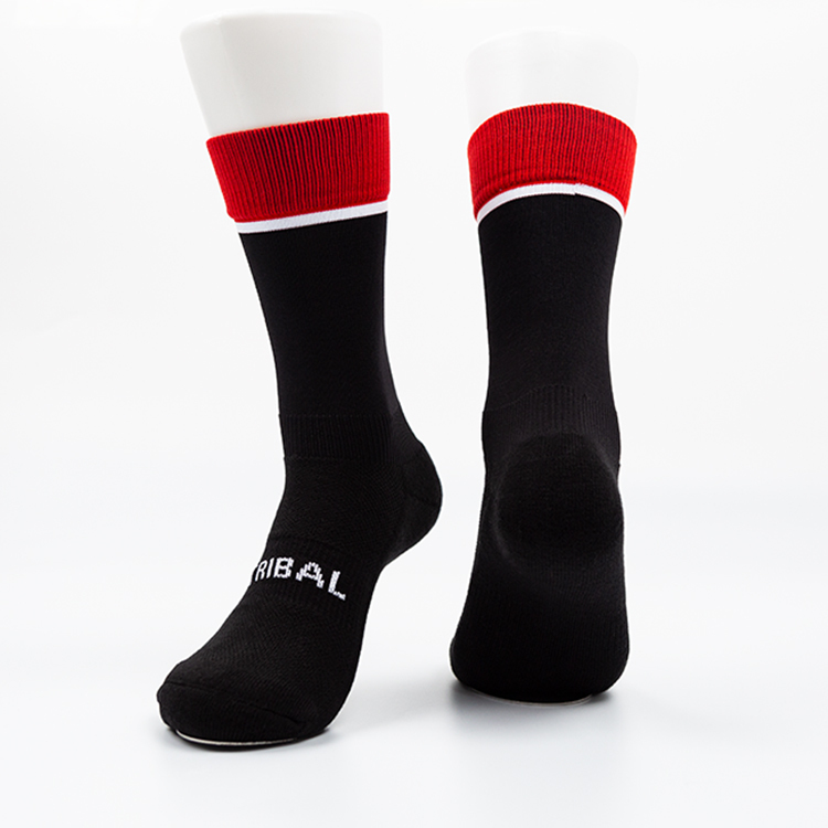 Custom Black and Rde Sports Socks Basketball Socks