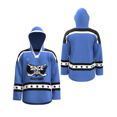 Custom White Blue Sublimated Ice Hockey Jersey | Hockey Set