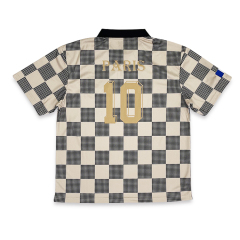 Casual Style Classic Checkered Football Jersey Embroidery Soccer Shirts