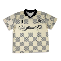 Casual Style Retro Classic Checkered Football Jersey Embroidery Soccer Shirts