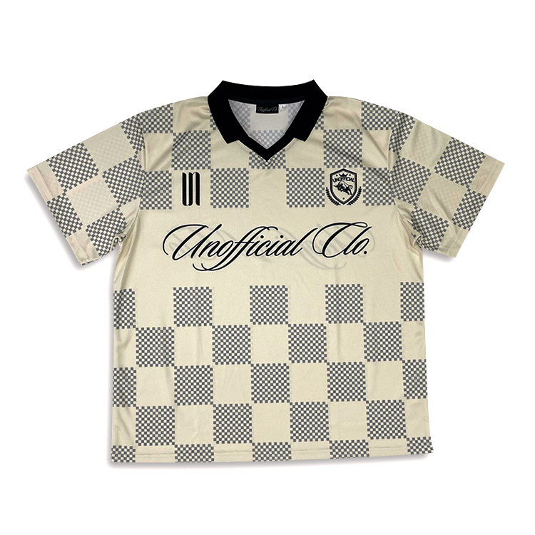 Casual Style Retro Classic Checkered Football Jersey Embroidery Soccer Shirts