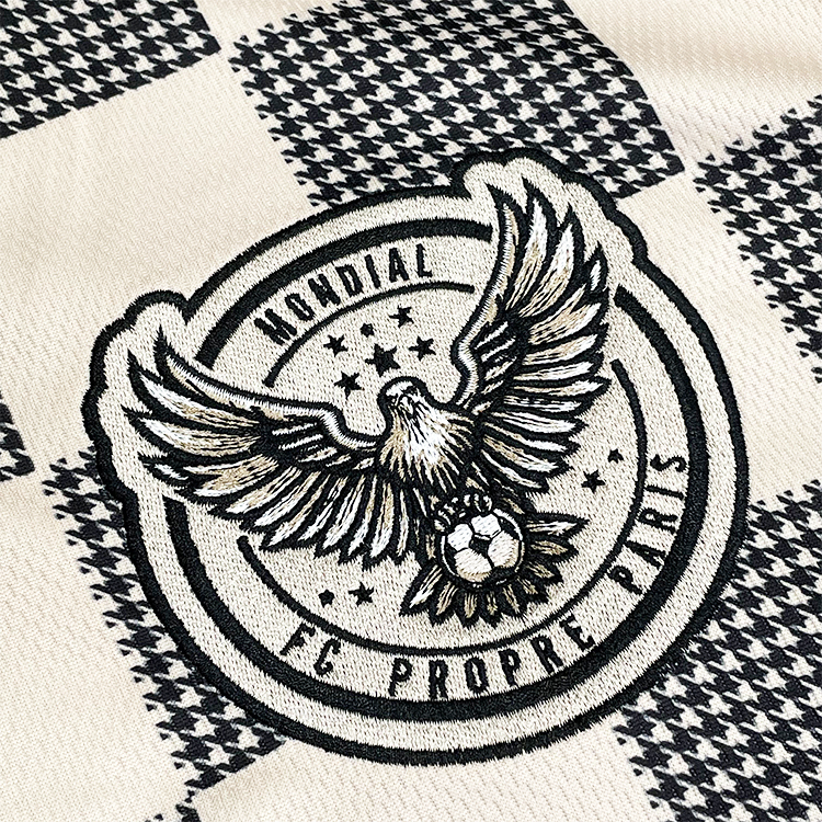Casual Style Classic Checkered Football Jersey Embroidery Soccer Shirts
