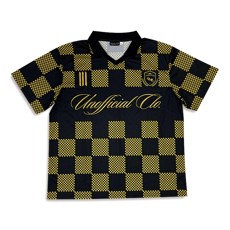 Casual Style Retro Classic Checkered Football Jersey Embroidery Soccer Shirts