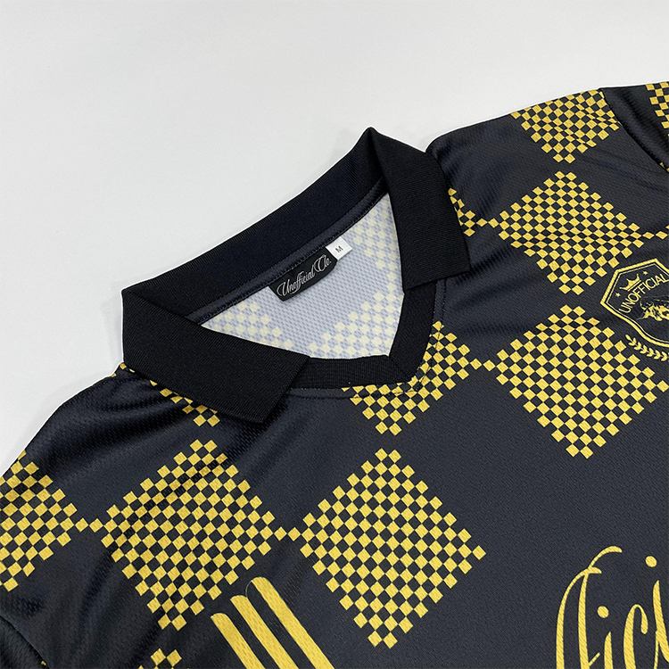 Casual Style Retro Classic Checkered Football Jersey Embroidery Soccer Shirts