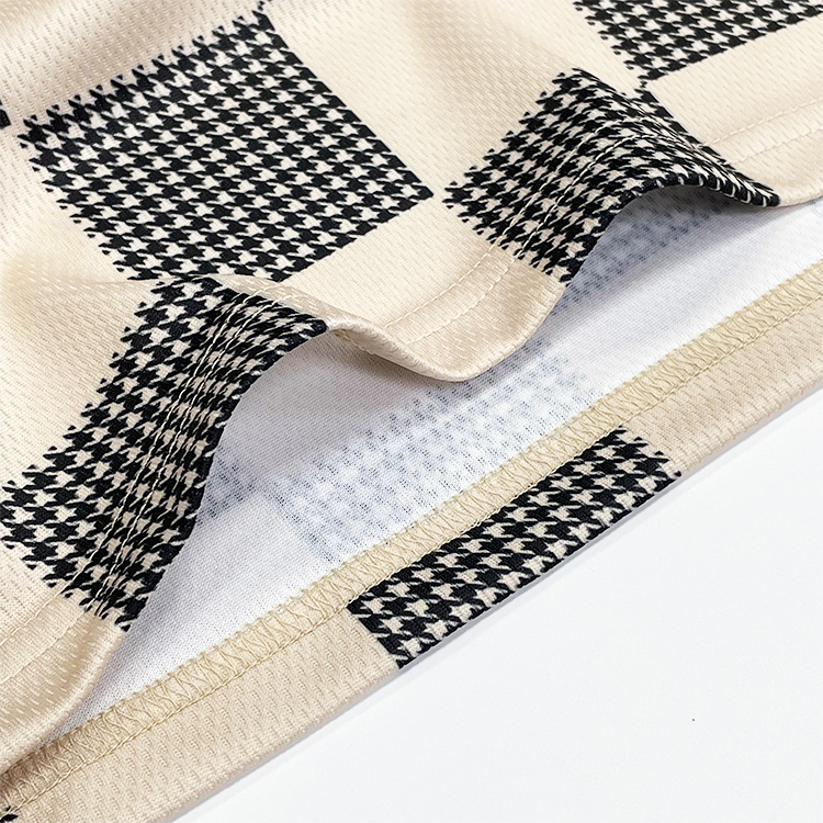 Casual Style Classic Checkered Football Jersey Embroidery Soccer Shirts