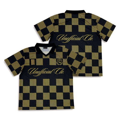 Casual Style Retro Classic Checkered Football Jersey Embroidery Soccer Shirts