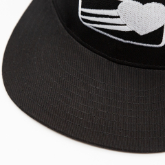 Customized Embroidery Black Flat Brim Hats Baseball Caps