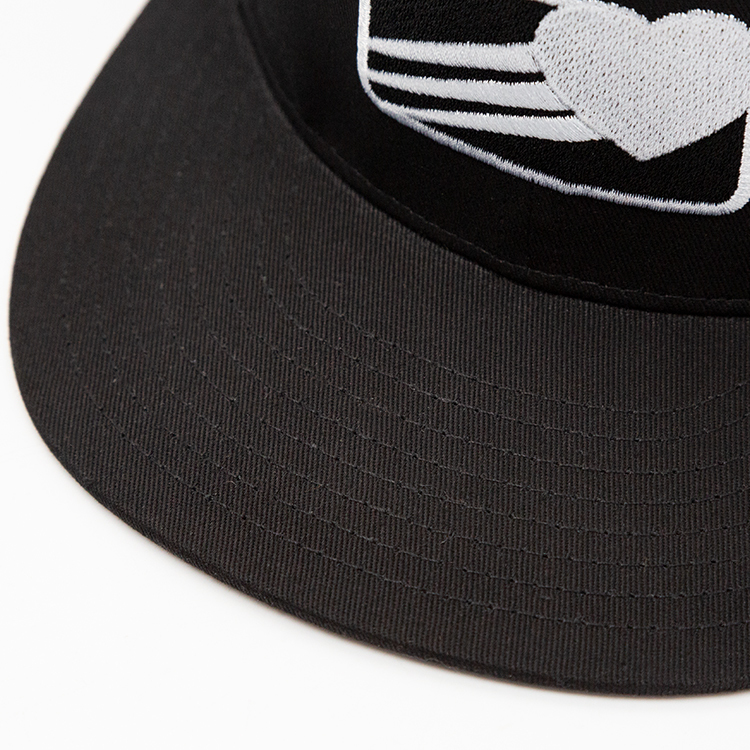 Customized Embroidery Black Flat Brim Hats Baseball Caps