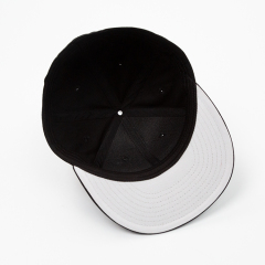 Customized Embroidery Black Flat Brim Hats Baseball Caps