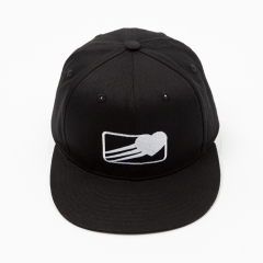 Customized Embroidery Black Flat Brim Hats Baseball Caps