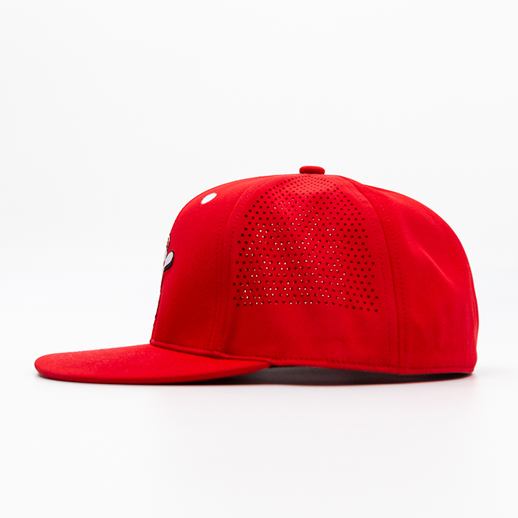 Embroidery Red Flat Brim Hats Baseball Caps
