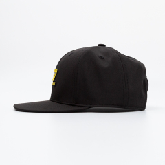Custom 3D Embroidery Black Flat Brim Hats Baseball Caps