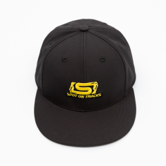 Custom 3D Embroidery Black Flat Brim Hats Baseball Caps