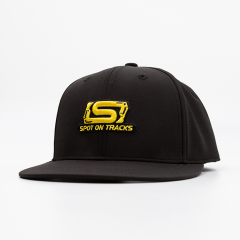 Custom 3D Embroidery Black Flat Brim Hats Baseball Caps