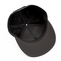 Custom 3D Embroidery Black Flat Brim Hats Baseball Caps