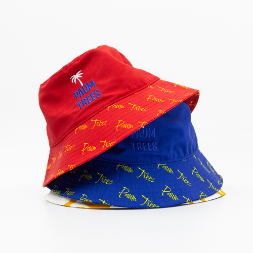 Custom Red Blue Men Sublimation Embroidery Bucket Hats