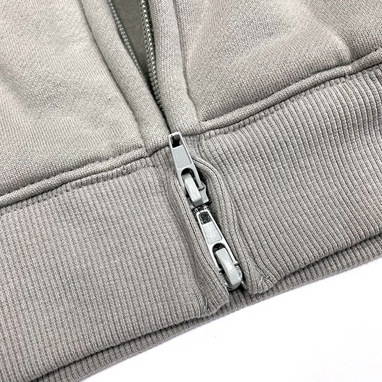 Customized Grey Hoody Casual Men's Zipper Sweatshirt