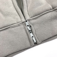 Customized Grey Hoody Casual Men's Zipper Sweatshirt
