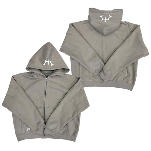 Customized Grey Hoody Casual Men's Zipper Sweatshirt