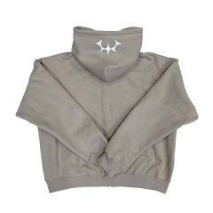 Customized Grey Hoody Casual Men's Zipper Sweatshirt