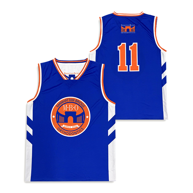 Blue White Mens Reversible Practice Basketball Jersey
