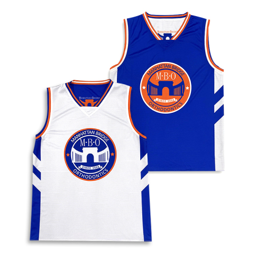 Blue White Mens Reversible Practice Basketball Jersey